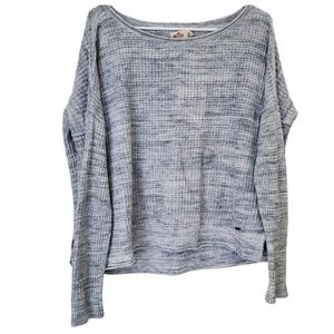 Hollister Gray‎ Waffle Knit Thermal Scoop Neck Long Sleeve Lightweight Sweater M